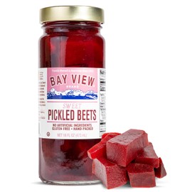 Bay View Sweet Pickled Beets, Hand-Packed in a Blend of VInegar and Natural Sugar, Bold, Tangy, Sweet, Perfect for Salads, Sandwiches (16oz)