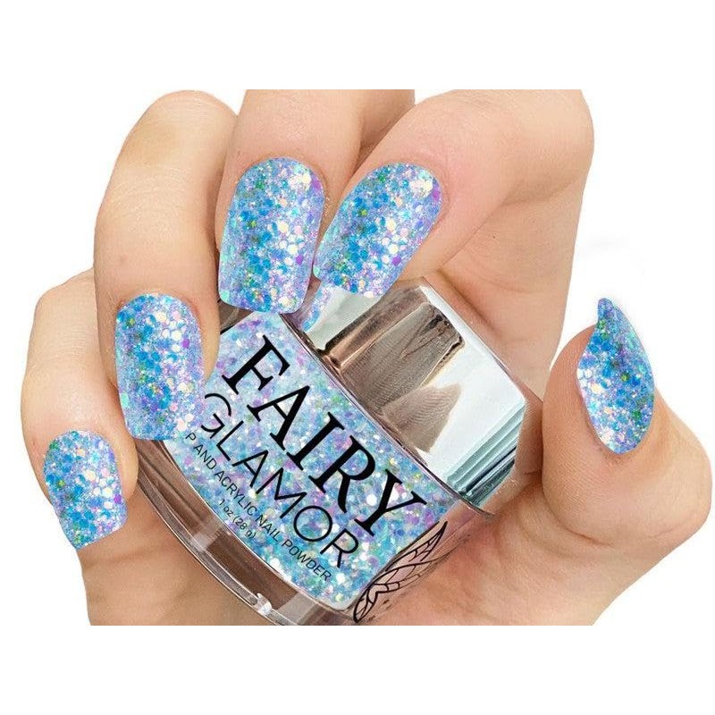 Fairy Glamor Fairy Glamor Blue Glitter Dip and Acrylic Nail