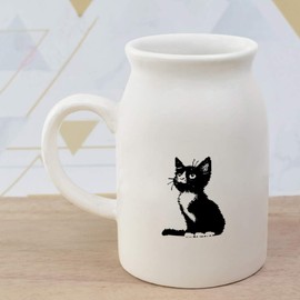 300ml 'Pixel Black Kitten' Ceramic Milk Jug (MJ00014700)