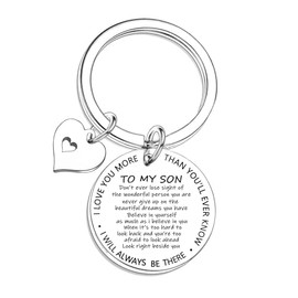 Mum Dad Inspirational Son Keychain - Graduation & Birthday Gift for Adult Son