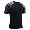 HUGE SPORTS Men's Splice Sun Protection Rash Guard Short Sleeves(Lion,S)