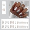 JUSTOTRY Pack of 24 Glitter Press On Nails Square Medium