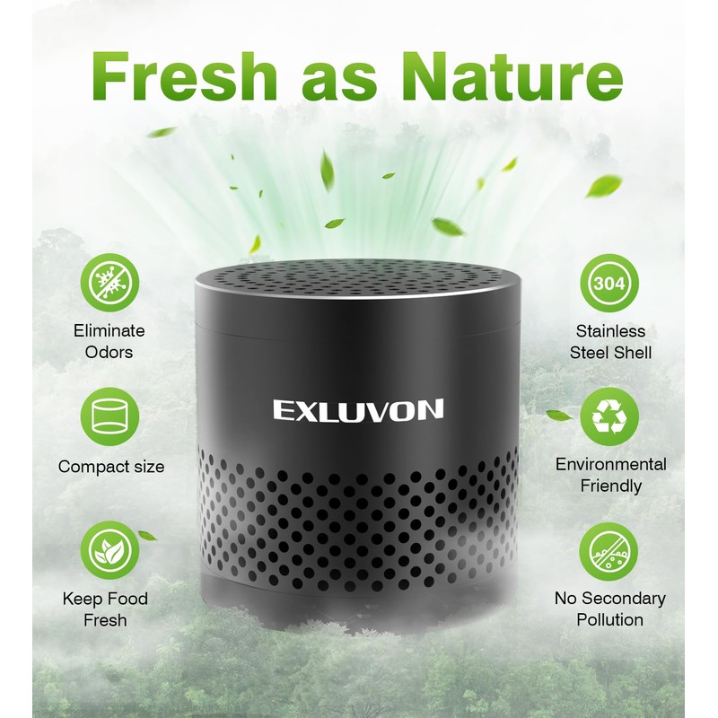 Exluvon Refrigerator Deodorizer, Fridge Odor Eliminator Lasts for 10 Years,