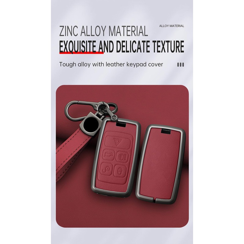 ontto Alloy Leather Remote Key Fob Cover Fit for Defender