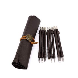 8-Piece Chisel Set, Wood Carving Hand Chisel Tool Woodworking Chisel Set with Grinding Stones Bag for Professionals and Beginners DIY Wood Craft