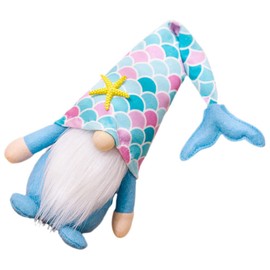 GRIRIW Cute Mermaid Doll Plush Gnome Decor Beach Gnome Toy Summer Rustic Home Decor