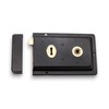 Infinity Decor Fluted Epoxy Black Rim Lock Latch Set –