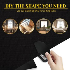 Blackout Blind, Blackout Blinds Stick on, Blackout Blinds, Large 100% Blackout Material, No Drill Blinds Black Out Portable Blackout Blind Cut to Any Size (Black PU, 145 * 200CM)