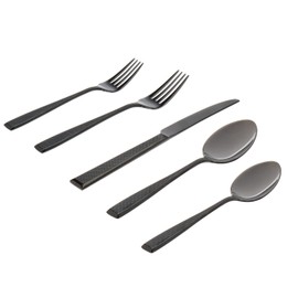 Godinger 20‑Piece Stainless Steel Silverware Set, Flatware Utensil Set for 4, Ingot, Titanium Mirror, 18/10