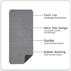 Bath Mat,Ultra Thin Bathroom Runner Rugs,Large Bath Mats for Bathroom,Quick Dry,Non-Slip,Machine Washable,Low Pile,Bath Rug,Shower Outside,Sink,Home Decor Accessories.Grey,2'x5'（24x60inch）