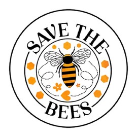 30 pcs Save the Bees Stickers, Labels, Envelope Seals, Tags, Stamps, 1.5", Round, Sticker for Cards Gifts Packages