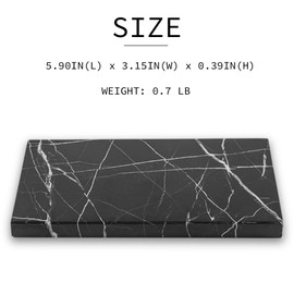 Real Luxurious Natural Marble Candle Plate, Pillar Candle Holder Stand, Decorative Small Candle Tray, Black Coasters, Candle dish for Coffee Table Decor, Wedding, Party, Home Decor(5.9*3.15*0.39in)