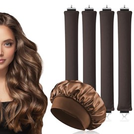 AOOWU Heatless Curls Band, Overnight Blowout Curls, Without Curls, Curls Without Heat, DIY Overnight Curls, Rubber, Heat-Free Curls for Medium Long Hair, Pack of 5