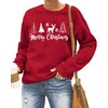 tiorhooe Christmas Sweatshirt Women's Xmas Sweater Women Christmas Jumper, Red