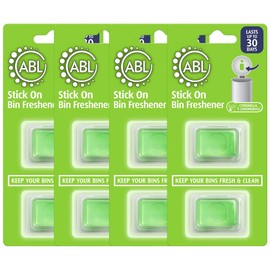 8 X Bin Freshener Stick On Bin Freshener And Odour Eliminator | Citronella & Lemongrass Deodoriser Smell Fresh
