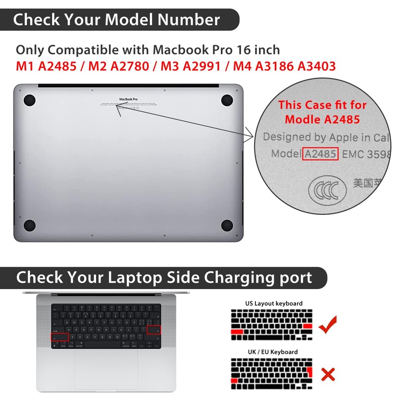 YSCLBAHUKE Case for 2026-2021 MacBook Pro16 inch M5 M4 M3