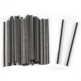 Aussel Pack of 50 40 Pin Header Connector 2.54 mm Single Row Pin Header Strips (PIN-1 50 Pieces)
