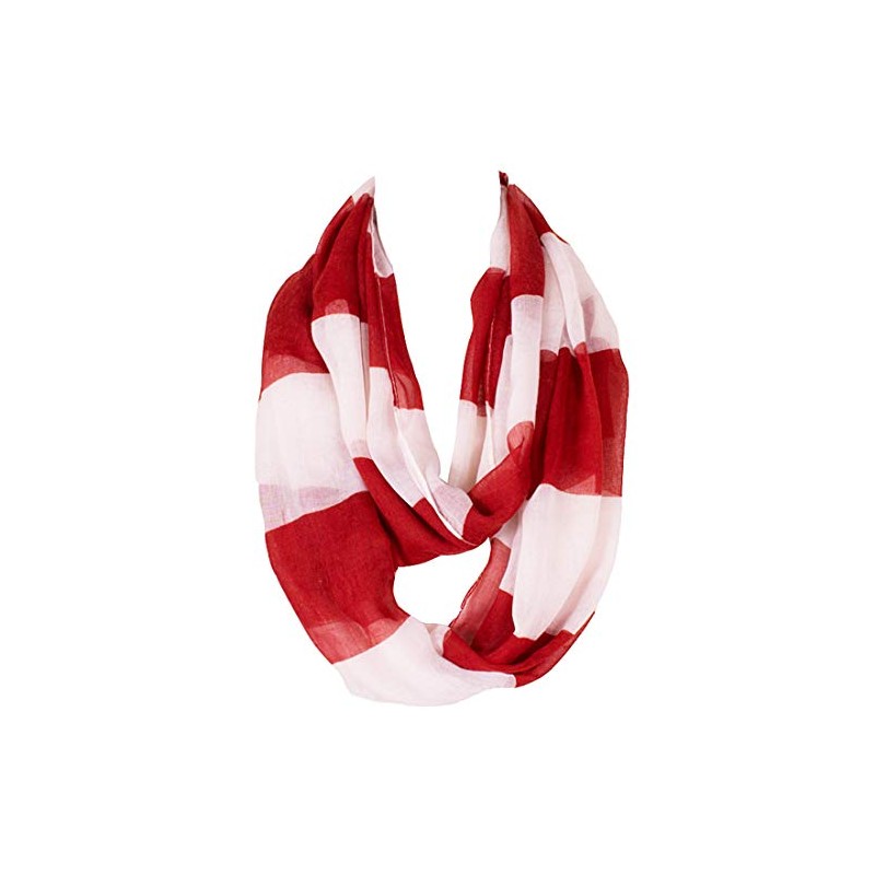 Daguanjing womens Lightweight Scarfs Infinity Plaid Striped Many Style, Red,