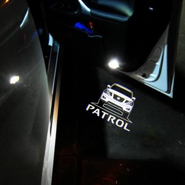 BuJinZeTui 2PCS LED Door Logo Lights Compatible with Armada Patrol 2011-2024 Courtesy Projector Laser Welcome Lamp Puddle Lights Ghost Shadow Light Kit Car Accessories (front)