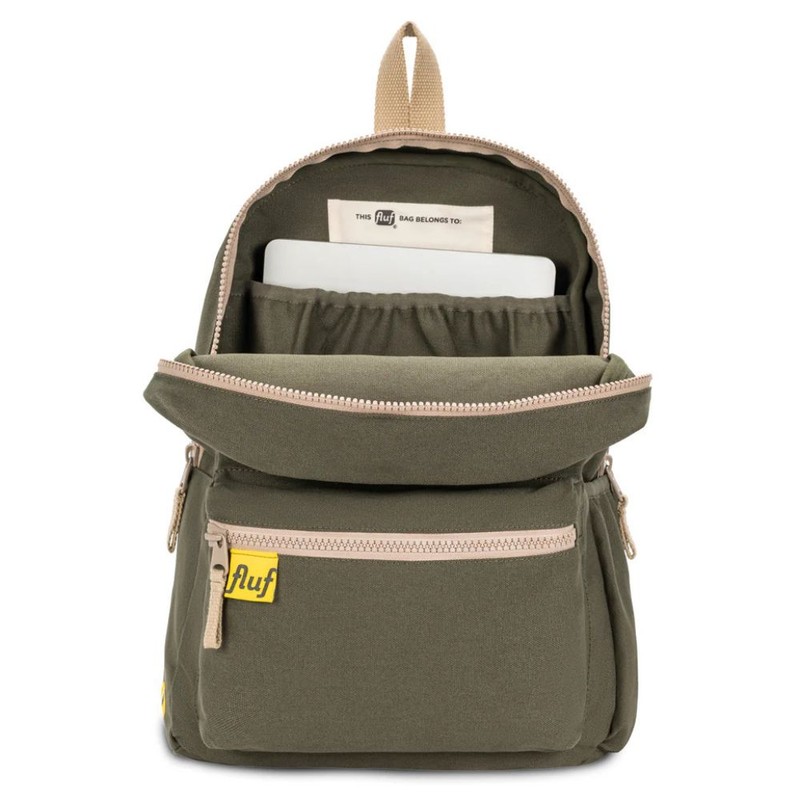 Fluf Organic Cotton Canvas Backpack, Carbon