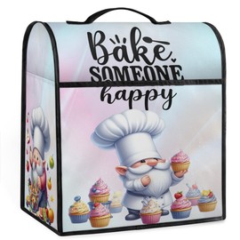 Kitchen Aid - Funda mezcladora compatible con 6 a 8 cuartos de galón, bonita cubierta de gnomo de cocina, cubierta contra el polvo azul de elefante étnico con bolsillo con cierre, accesorios