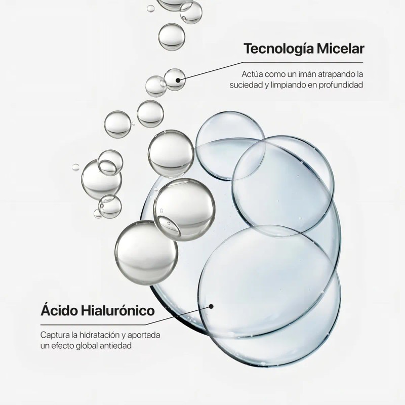 Lacabine Facial Agua Micelar 3 En 1 Limpia hidrata rejuvenece