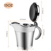 ShineMe Stainless Steel Gravy Boat Sauce Jug with Lid, Double