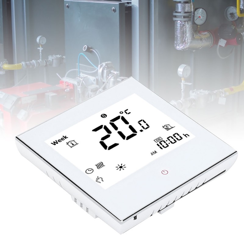 Heating Room Thermostat Weekly Programmable LCD Display Touching Screen 5A