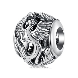Kerraom Phoenix Charm for Bracelet 925 Sterling Silver Rising from the Ashes Phoenix Charm Beads Animal Mythical Charms Women Inspirational Jewelry Birthday Gifts