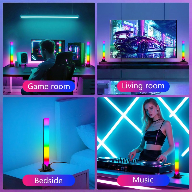 Monemey RGBIC LED Light Bar Pack of 2, TV Backlight,