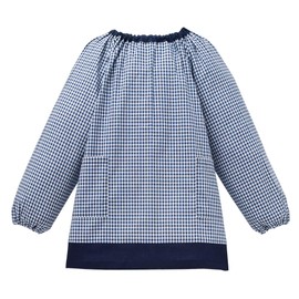 COLORFUL CANDY STYLE N1163720 Smock Boys Girls Children Kindergarten Nursery Long Sleeve 120-130cm Plaid Large (100% Cotton) Navy Blue