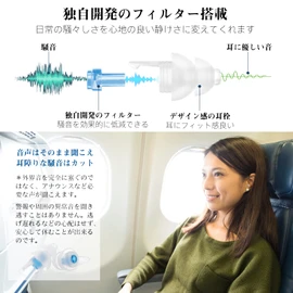 Quietide Q19 Airplanes, Air Pressure Adjustment, Ear Plugs, Prevents Hearing Impairments, Earplugs, Airplanes, Trains, Sleeping, Work, Washable, Reusable, Carrying Case Included, Japanese Instruction Manual Included (English Language Not Guaranteed), Black and Blue