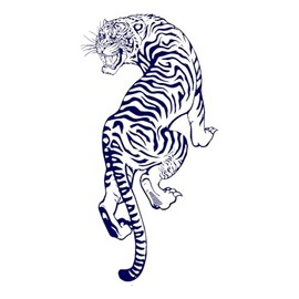 Tiger Semi Permanent Tattoo Waterproof Lasts 1-2 weeks Cross Symbol big cat