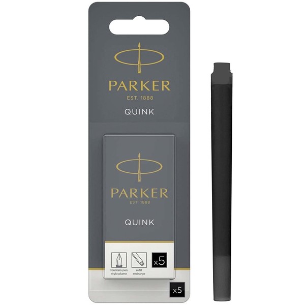 Parker Fountain Pen Ink Refill Cartridges | Long | Black