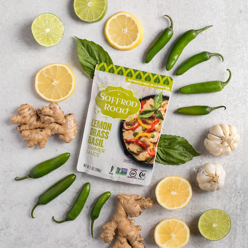 Saffron Road Lemongrass Basil Simmer Sauce | Globally Inspired Simmer