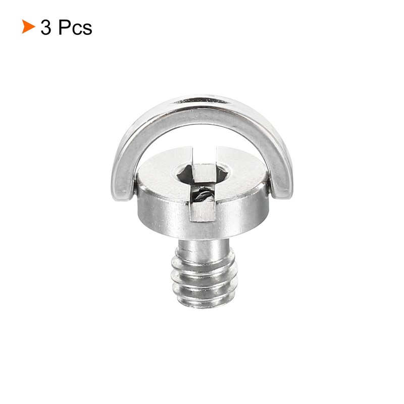 PATIKIL 1/4-20 Screw 13mm Length D-Ring Stainless Steel Camera Retaining