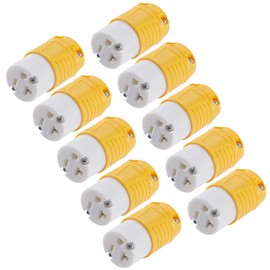 Suplevel 20 Amp 125 Volt Electrical Replacement Female Plugs 10PCS, NEMA 5-20R Extension Cord Female Connector Ends, 2 Pole, 3 Wire Grounding, Industrial Grade, Straight Blade, Heavy Duty, ETL Listed
