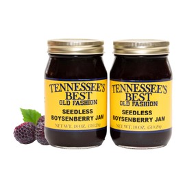Tennessee's Best Old Fashioned Seedless Boysenberry Jam | Handcrafted With Simple Ingredients | Small Batch Made | 18 oz Resealable Glass Jar Two Pack