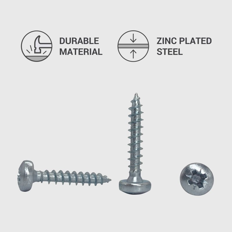 Pack of 50 DIN 7981 Galvanised Steel 4.5 x 25