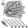Glarks 51Pcs #6 x 1-1/2'' Button Head Torx Security Machine