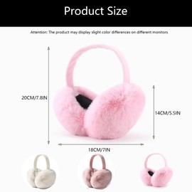 BAIYSFFG Fluffy Earmuffs for Women, Winter Ear Muffs Adjustable Warm Plush Fluffy Winter Ear Warmers For Women Girls (Light Pink)