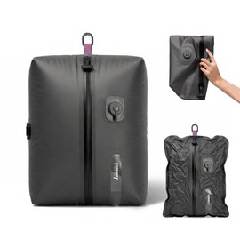 Travel Vacuum Compression Bags, 25L Vacuum Bags for Travel Luggage with Built-in Pump for Carry-on Suitcases & Backpacks, Ip68 Waterproof Zipper, Durable Vacuum Seal Bags For Clothing Packing