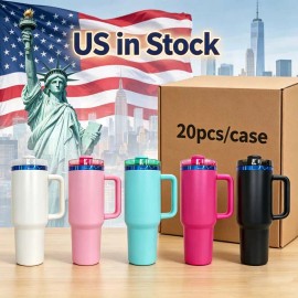 US  40 Oz H2.0 Scratch Resistant Outdoor Cup 40oz Stainless Steel for Daily Office Outdoor Activitycolor: 4 colors mixed, capacity: 40 oz