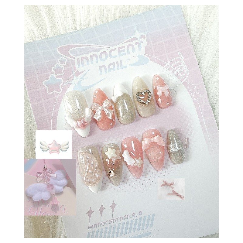 Angel Magnet Handmade Nail Tips - Short Oval / 엔젤