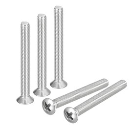 sourcing map M5x60mm Oval Head Phillips Machine Screws, 25pcs 304 Stainless Steel Slightly Raised Countersunk Head Screws