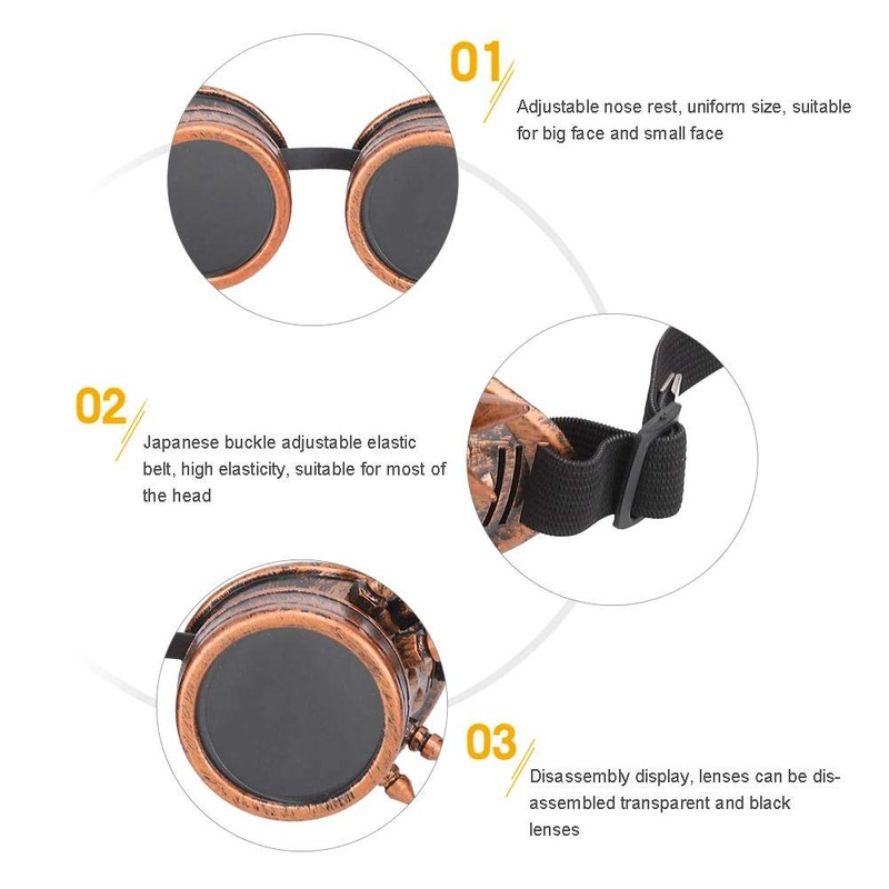 Cycling Goggles Vintage Sunglasses Steampunk Goggles Windproof Motorcycle Bicycle Glasses