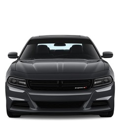 Sun Visor Windshield Light Blocker Strip Vinyl Wrap Fits All Vehicles Self-Healing & Optional Squeegee (Art Deco, Black Matte)