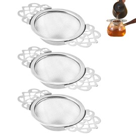 3 Piece Strainer, Stainless Steel Tea Strainer, Fine Mesh Tea Strainer, Loose Leaf Tea Strainer, Lace Tea Infuser with Hand Guard