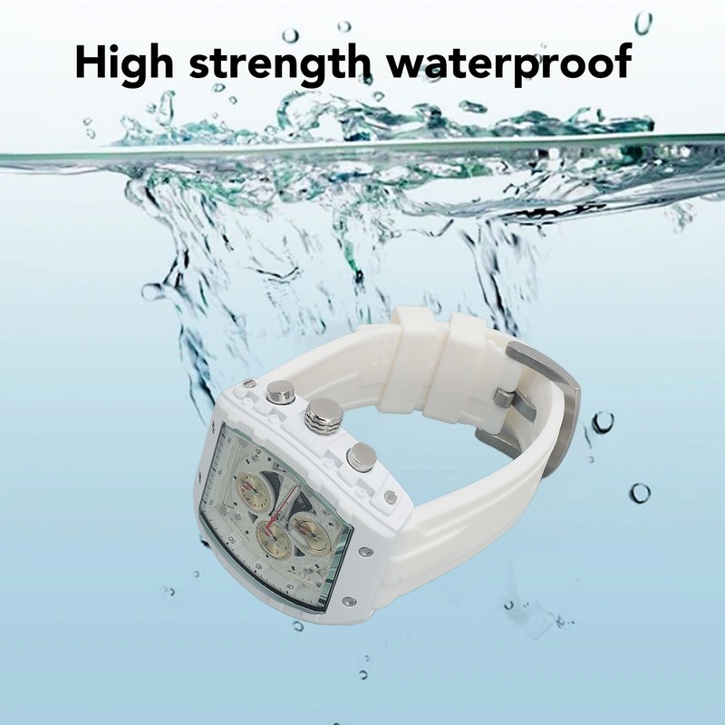 Multifunctional Men Sport Watch 30m Waterproof Rubber Strap Fashionable Digital