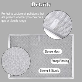 Wadoy BPS1FA36 Range Hood Filter 11-3/4" X 17-1/4" X 3/8", 2 Pack Aluminum Mesh Grease Range Hood Filter with Blue Protective Film (𝐂𝐚𝐧 𝐛𝐞 𝐭𝐨𝐫𝐧 𝐨𝐟𝐟) Compatible with Broan Nutone 99010300E